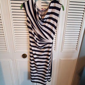 Blue and white stripe dress